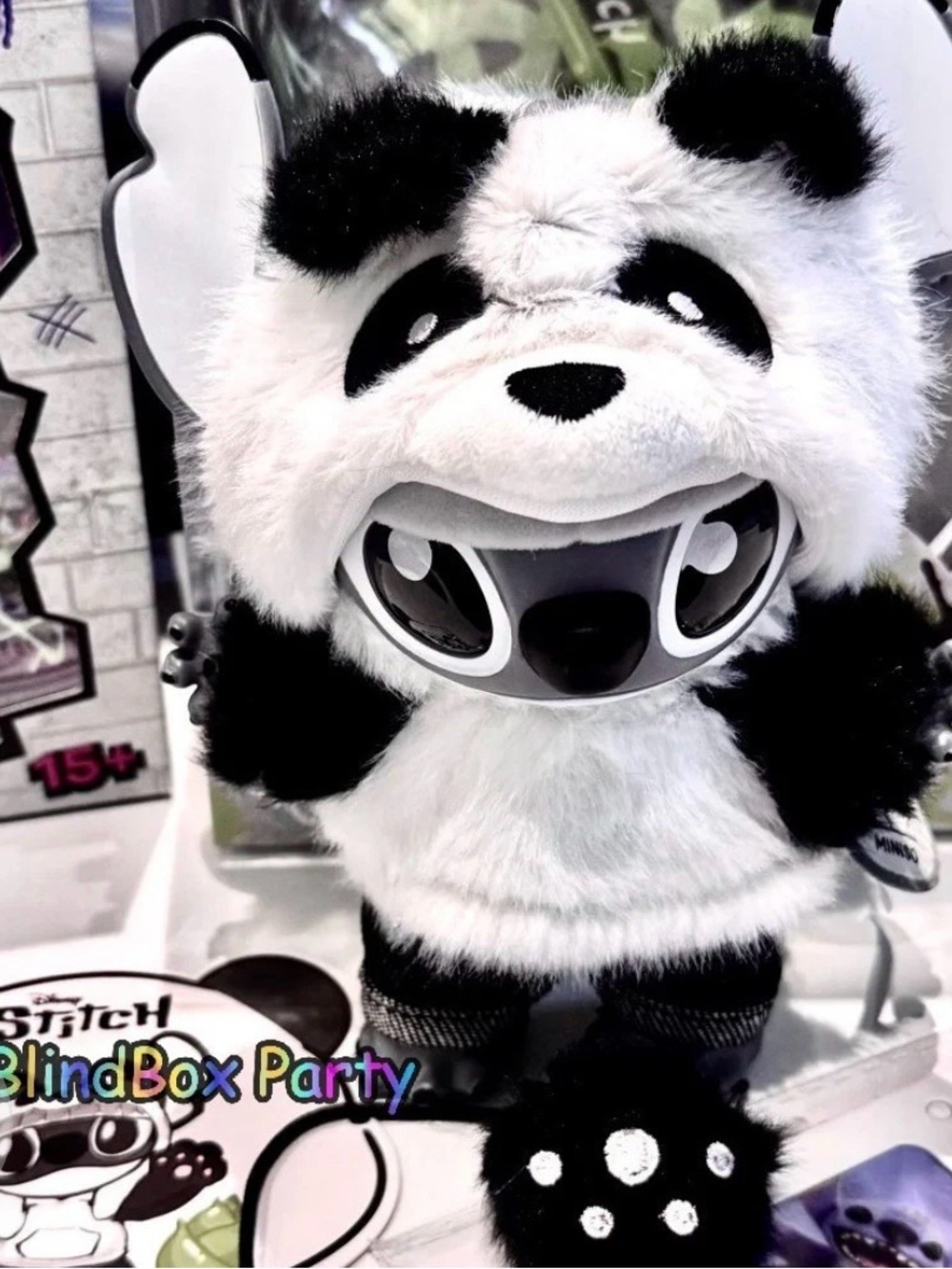 Limited Edition Stitch Panda Plush Figure - White & Black - Picture 2 of 6